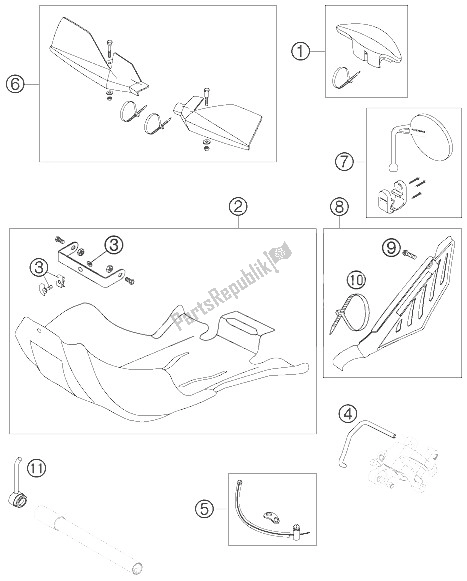 All parts for the Attachment Parts of the KTM 525 EXC Racing SIX Days Europe 2006