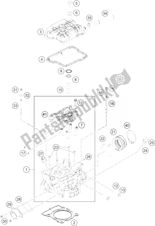 All parts for the Cylinder Head of the KTM 250 EXC F SIX Days Europe 2014