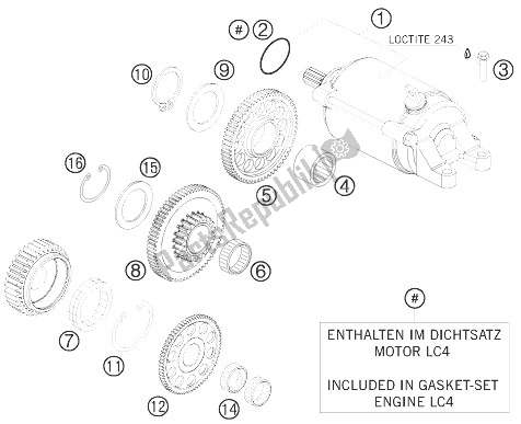 Toutes les pièces pour le Démarreur électrique du KTM 690 Duke White India 2010