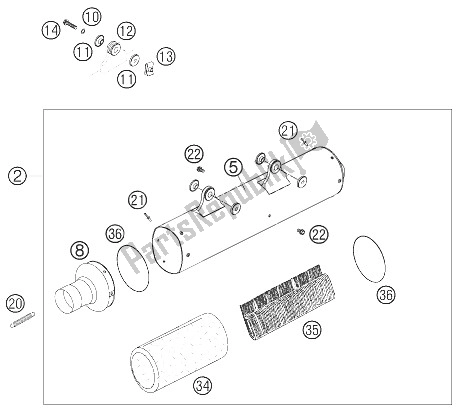 All parts for the Silencer of the KTM 450 EXC G Racing USA 2006