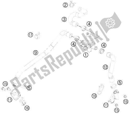 All parts for the Secondary Air System Sas of the KTM 990 Super Duke R France 2012