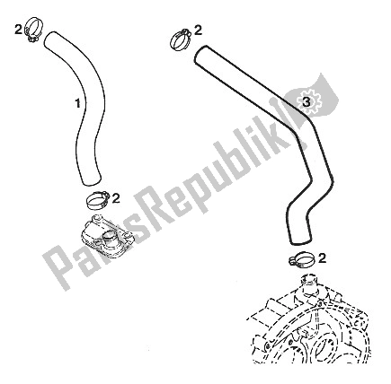 Alle onderdelen voor de Carterventilatie 350-612 Lc4'93 van de KTM 620 Duke 37 KW 94 Europe 1994