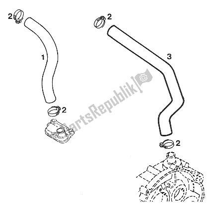 All parts for the Crankcase Ventilation 350-612 Lc4'93 of the KTM 620 Super Comp WP 19 KW France 1995