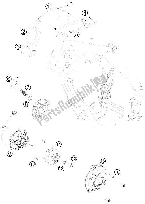 Wszystkie części do Sytem Zap? Onu KTM 65 XC Europe 2009