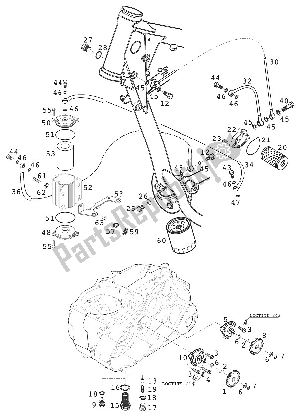 All parts for the Lubrication System 660 Rallye 2 of the KTM 660 Rallye Europe 2000