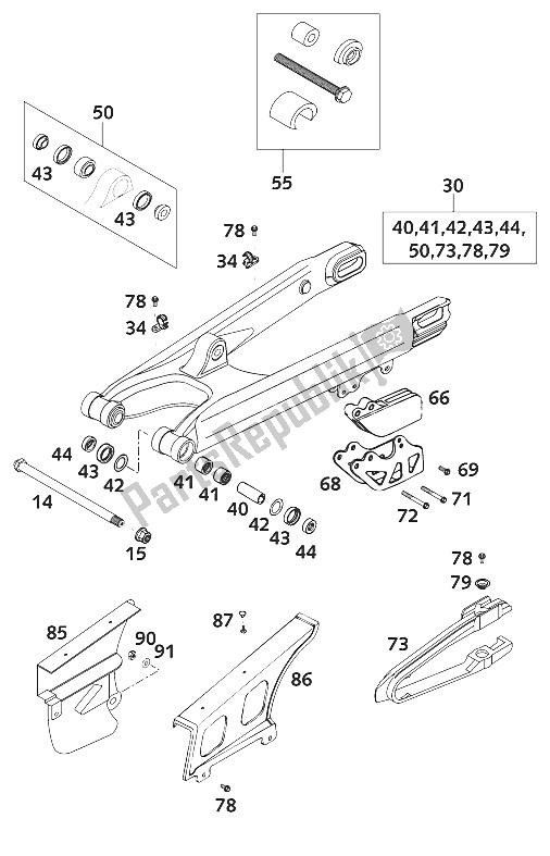 Todas las partes para Schwingarm 125 Exe 2001 de KTM 125 EXE 80 Europe 2001