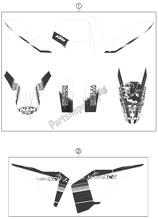 Todas las partes para Etiqueta de KTM 450 XC W SIX Days USA 2011