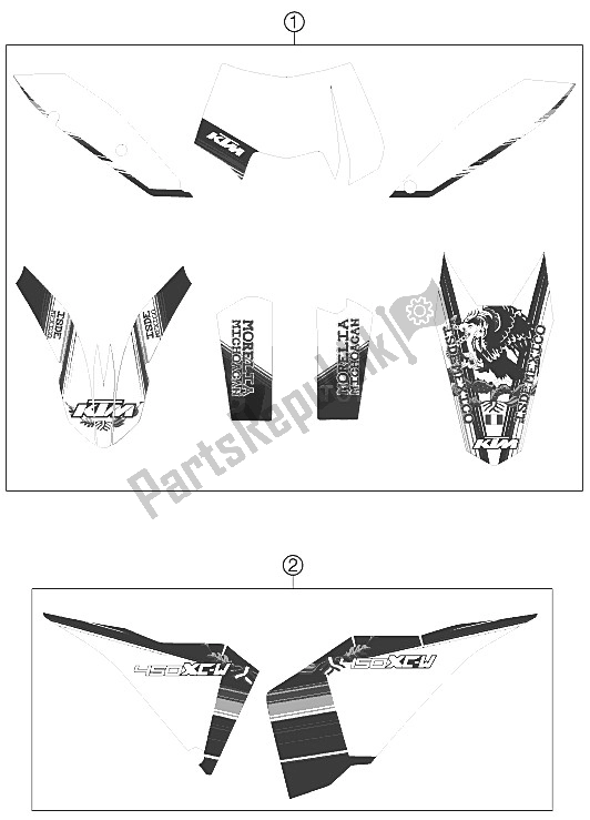 Wszystkie części do Kalkomania KTM 450 XC W SIX Days USA 2011