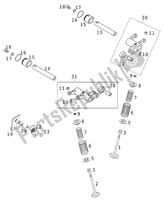 Toutes les pièces pour le Vannes 400/520 Racing 200 du KTM 400 SX Racing USA 2000