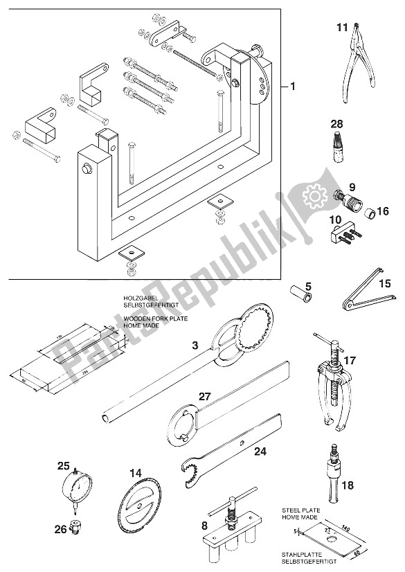 Todas las partes para Herramientas Especiales 125 '96 de KTM 125 EGS M ö 6 KW Europe 1997