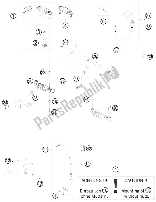 Alle onderdelen voor de Instrumenten / Sluitsysteem van de KTM 530 EXC USA 2009