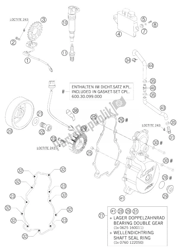 Todas as partes de Sistema De Ignição do KTM 990 Superduke Schw Anth 04 Europe 2004