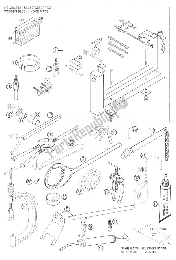 All parts for the Special Tools of the KTM 625 SXC Europe 2007