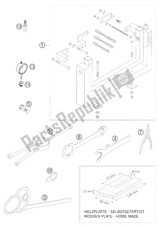 All parts for the Special Tools of the KTM 125 EXC Europe 2005