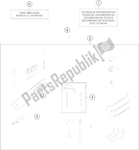 All parts for the Accessories Kit of the KTM 1050 Adventure ABS CKD Malaysia 2016