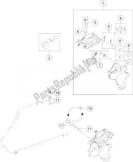 Wszystkie części do Zacisk Hamulca Tylnego KTM 1190 Adventure ABS Grey Japan 2013