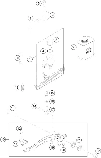 Tutte le parti per il Controllo Del Freno Posteriore del KTM 150 SX Europe 2016