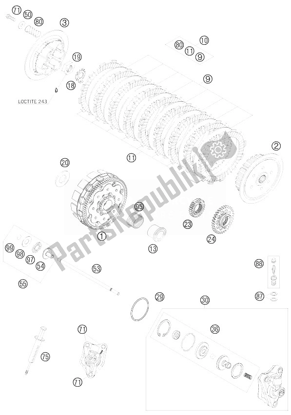 Toutes les pièces pour le Embrayage du KTM 450 SX ATV Europe 2010