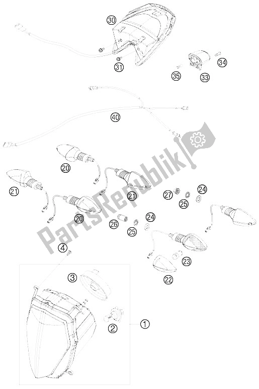 Alle onderdelen voor de Verlichtingssysteem van de KTM 690 Supermoto LIM ED Europe 2009
