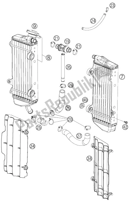 Todas las partes para Sistema De Refrigeración de KTM 450 SX F Europe 2007