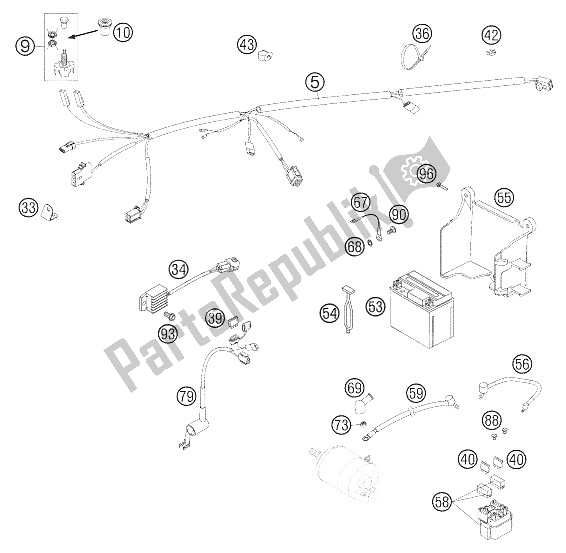 All parts for the Wire Harness Racing Usa of the KTM 450 EXC G Racing USA 2005