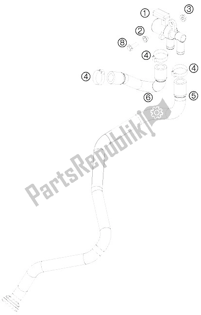 All parts for the Secondary Air System Sas of the KTM 690 Duke Orange Australia United Kingdom 2009