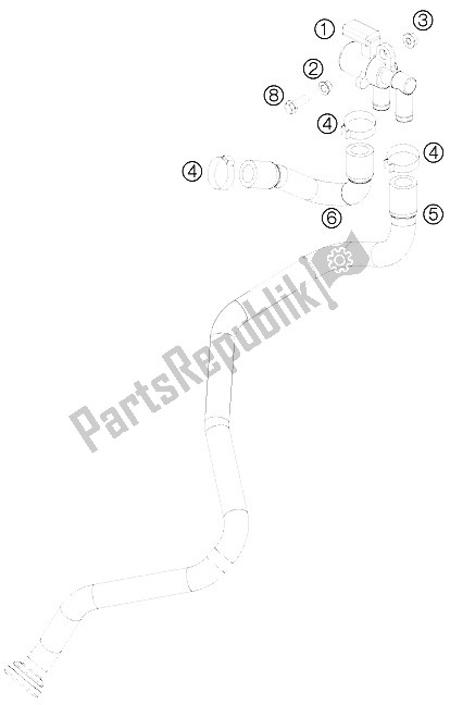 Wszystkie części do System Powietrza Wtórnego Sas KTM 690 Duke White Europe 2009