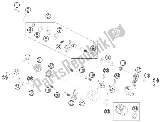 Todas las partes para Mecanismo De Cambio de KTM 65 SX Europe 2010