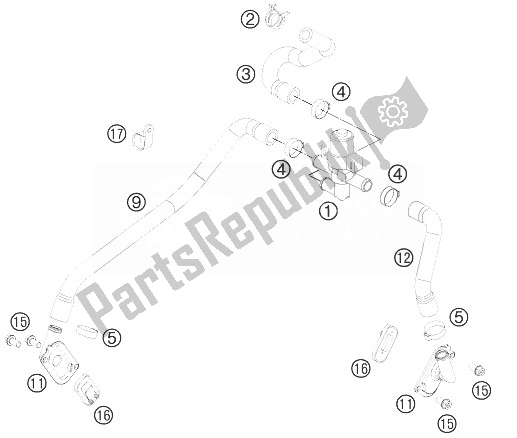 All parts for the Secondary Air System Sas of the KTM 990 Super Duke R France 2013