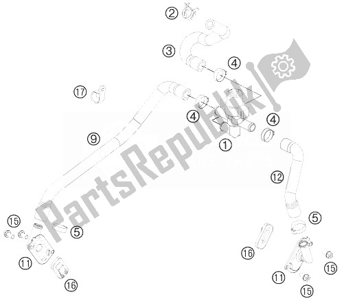 Tutte le parti per il Sistema Di Aria Secondaria Sls del KTM 990 Supermoto R ABS Europe 2013