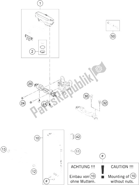 Todas las partes para Instrumentos / Sistema De Bloqueo de KTM 250 EXC F CKD Brazil 2016