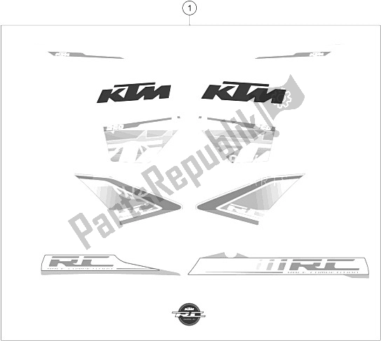 Toutes les pièces pour le Décalque du KTM RC 250 White ABS B D 16 Europe 2016