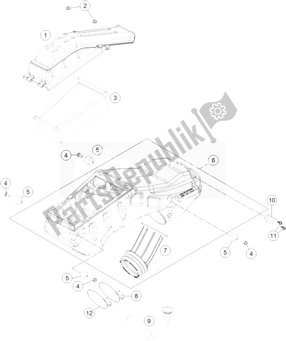 All parts for the Air Filter of the KTM 690 SMC R ABS Australia 2014