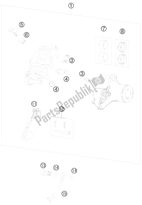 Todas las partes para Pinza De Freno Trasera de KTM 990 Supermoto Orange France 2008