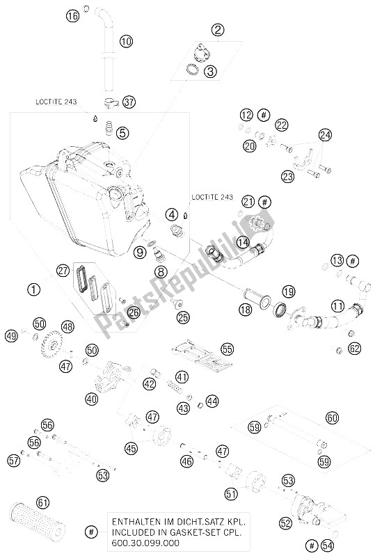 Todas as partes de Sistema De Lubrificação do KTM 990 Supermoto Black France 2009