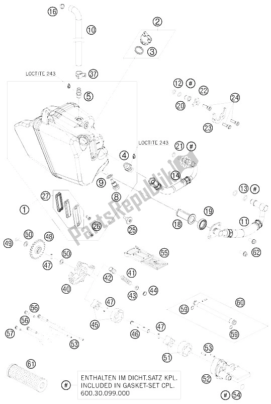 Tutte le parti per il Sistema Di Lubrificazione del KTM 990 Supermoto T Silver Europe 2009