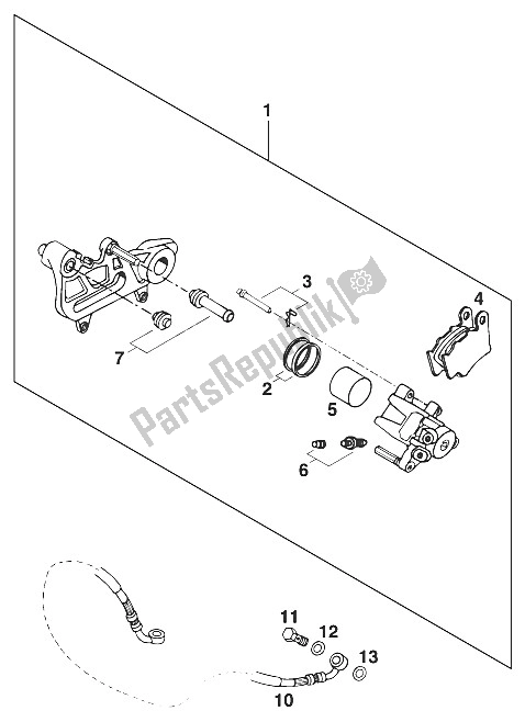 Alle onderdelen voor de Remklauw-hi. Brembo 125? 94 van de KTM 125 SX Europe 1994