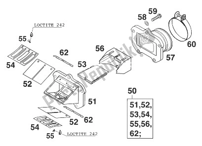 Todas las partes para Caja De Válvula De Láminas Kpl. 125/200 '9 de KTM 125 EXC 99 Europe 1999