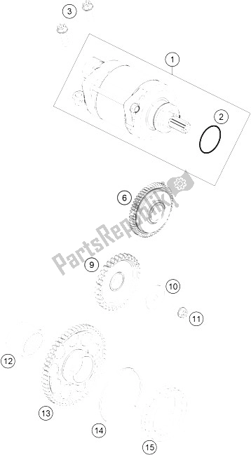 All parts for the Electric Starter of the KTM 250 SX F USA 2016