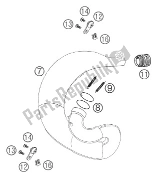 Tutte le parti per il Scarico 250 Sx del KTM 250 SXS Europe 2003