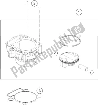 All parts for the Cylinder of the KTM 350 XCF W USA 2014