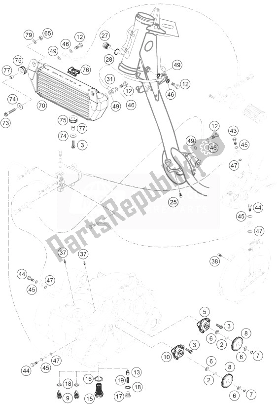 All parts for the Lubricating System 450 Rallye of the KTM 450 Rallye Factory Repl Europe 2004