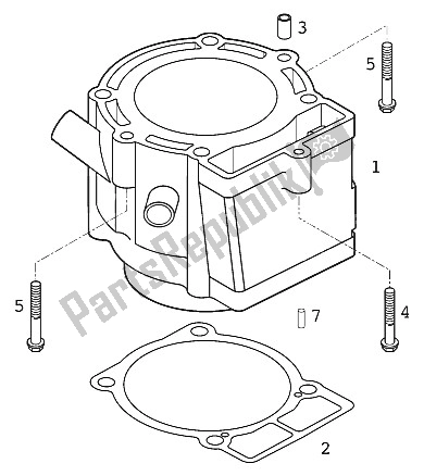 All parts for the Cylinder 400/520 Racing 2000 of the KTM 400 EXC Racing Europe 2000