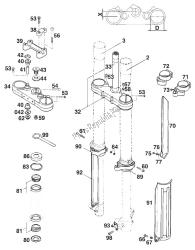 FRONT FORK - STEERING STEM WP EGS-E / LS '97