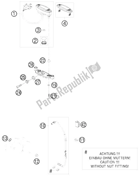 Todas las partes para Instrumentos / Sistema De Bloqueo de KTM 250 XC W South Africa 2008