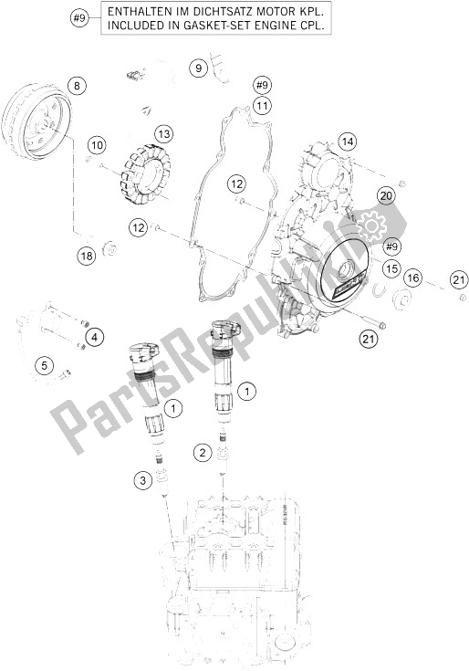 Alle onderdelen voor de Ontbrandingssysteem van de KTM 1290 Superduke R S E ABS 16 USA 2016