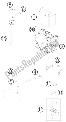 All parts for the Battery of the KTM 450 XC F USA 2014