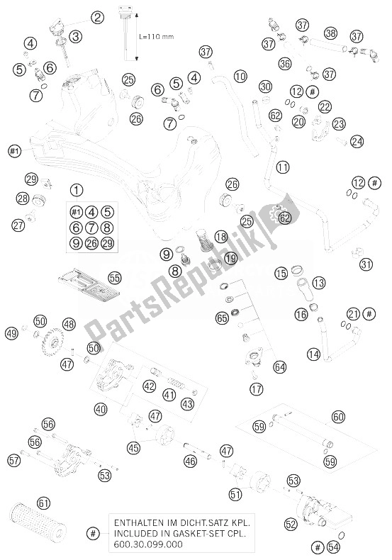 Toutes les pièces pour le Système De Lubrification du KTM 990 Adventure R Europe 2010