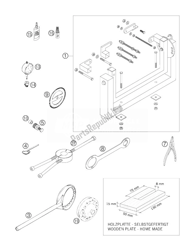 All parts for the Special Tools of the KTM 300 EXC Europe 2007