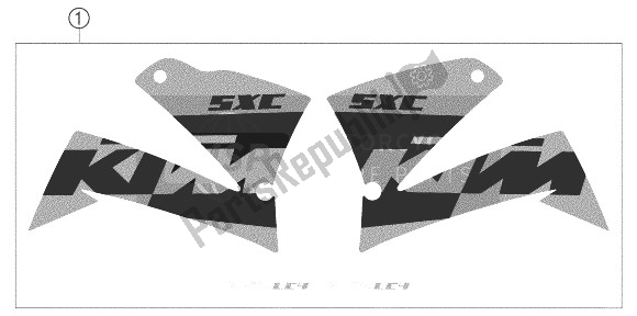 All parts for the Decal 625 Sxc of the KTM 625 SXC Europe 2004